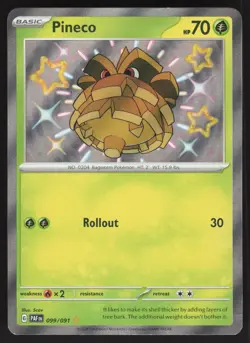 Pineco 099/091 Shiny Rare Pokemon TCG SV: Paldean Fates NM - Image 1