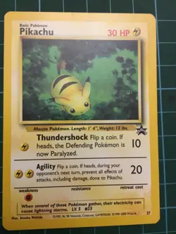 2000 Pokemon Pikachu 27 Rare Black Star Promo Wizards of the Coast - Image 1