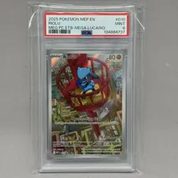 Pokemon - Mega Evolution - Riolu - Pokemon Center Stamp - PSA 9 Mint - Image 1