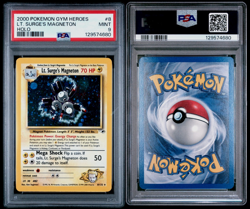 PSA 9 - Lt. Surge's Magneton 8/132 Gym Heroes Holo Rare Vintage Pokemon Card - Image 1