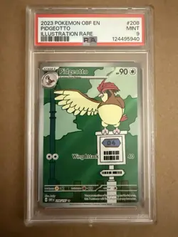 Pokemon Pidgeotto TCG Card 208/197 Obsidian Flames Illustration Rare PSA 9 Mint - Image 1