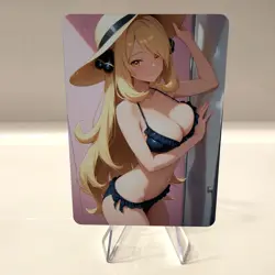 Custom Waifu Card- CYNTHIA2*- 2.5x3.5 | 1/1 Anime Fan Art - Image 1