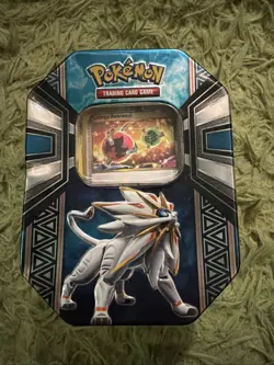 Bulk Assorted Pokemon Cards, 12 Rare Cards And Gen 7 Solgaleo & Lunala Tin - Image 1