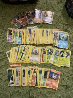 Bulk Assorted Pokemon Cards, 12 Rare Cards And Gen 7 Solgaleo & Lunala Tin - Image 2