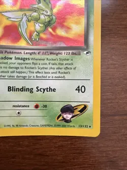 Pokemon Gym Heroes Holo-Rocket's Scyther Card 13/132 Excellent Condition - Image 4