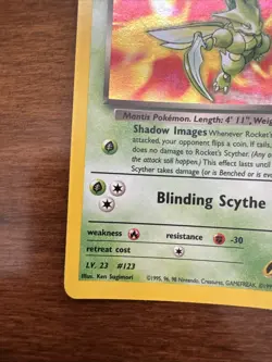 Pokemon Gym Heroes Holo-Rocket's Scyther Card 13/132 Excellent Condition - Image 5
