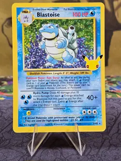 Blastoise 2/102 Celebrations Textured Holo Pokemon Card Near Mint Condition - Image 1