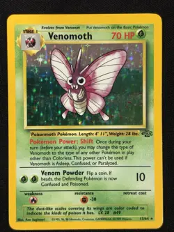 Venomoth 13/64 Holo Rare Jungle Pokemon Card - Image 1