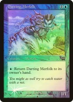 Mercadian Masques MTG FOIL Darting Merfolk Magic - Image 1