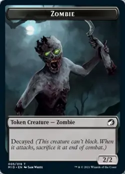 Zombie (005) / Bat (004) Token x1 1x FOIL Innistrad: Midnight Hunt NM MTG - Image 2