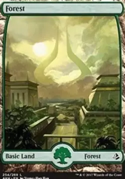 MTG Forest (Full Art) - Foil, Amonkhet, Lightly Played, English - Image 1