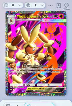 Pokemon TCG POCKET - Mega Lopunny Full Art 2⭐, Crimson Blaze, English - Image 3