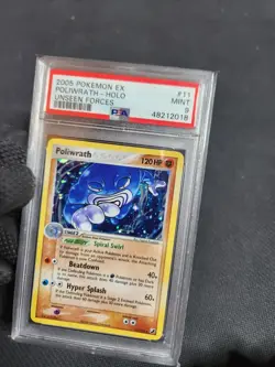 2005 Pokemon EX Unseen Forces Poliwrath #11 Holo Graded Slab PSA 9 MINT Pokemon - Image 1