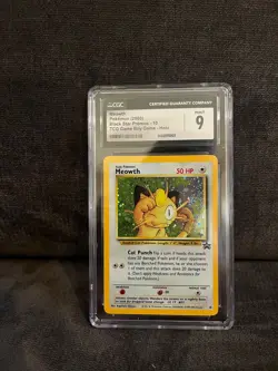 CGC 9 ⭐ Pokemon Meowth 10 SWIRL GB Game Boy Black Star Promo 2000 Card - Image 1