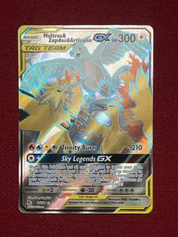 Moltres Zapdos Articuno GX 66/68 Full Art Hidden Fates Tag Team Pokemon NM Mint - Image 1