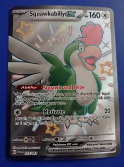 Squawkabilly ex 223/091 Ultra Rare Full Art Shiny Holo Paldean Fates Pokemon TCG - Image 1
