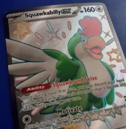 Squawkabilly ex 223/091 Ultra Rare Full Art Shiny Holo Paldean Fates Pokemon TCG - Image 2