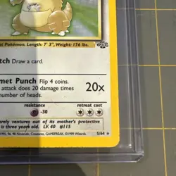 Pokemon TCG Jungle 1st Edition Kangaskhan Holo Rare 5/64 - Image 4