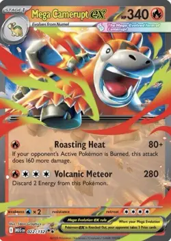🌋Mega Camerupt EX | 022/132 | Mega Evolution | Double Rare | Pokemon TCG🌋 - Image 1