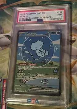 Pokemon TCG Mew #232 Paldean Fates Full Art Rare PSA 9 - Image 1