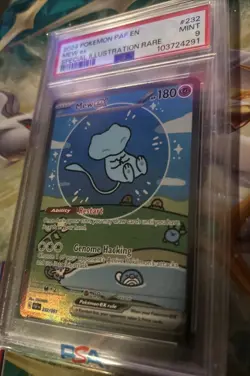 Pokemon TCG Mew #232 Paldean Fates Full Art Rare PSA 9 - Image 4