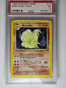 1999 Pokemon Base Set - Ninetales Holo 12/102 PSA 5 - Image 1