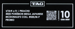 2025 Pokemon Mega Japanese McDonald's Collection Promo Pikachu TAG 10 (955) - Image 3
