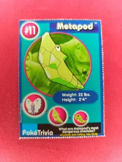 Metapod - #11 PokeTrivia Burger King Promo - Pokemon TCG - 1999 - Image 1
