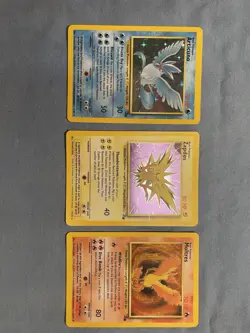 Pokemon TCG Jungle Unlimited Bird Tro Moltres Articuno Zapdos Holo Rare Card MP - Image 1