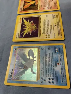 Pokemon TCG Jungle Unlimited Bird Tro Moltres Articuno Zapdos Holo Rare Card MP - Image 5
