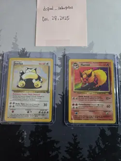 1999 Pokemon Cards Set Of 2 - Snorlax 27/64 & Flareon 19/64 [one each] - Image 1