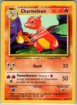 Charmeleon 24/102 Non Holo Base Set - Pokemon Card - NM - Image 1