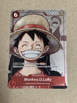 One Piece TCG 25th Premium Alt Art Monkey D Luffy P-001 Promo Card NM English - Image 1