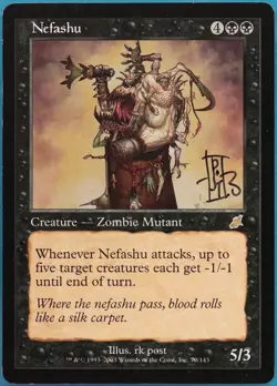 Nefashu Scourge NM Black Rare SIGNED MAGIC GATHERING CARD (ID# 410796) ABUGames - Image 1