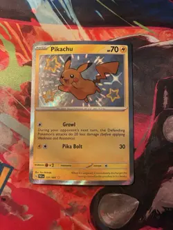 Pokemon TCG Holo Pikachu Card Paldean Fates 131/091 NM Baby Shiny 131/091 - Image 1