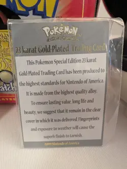 Pokemon Mewtwo 23k Gold Plated Trading Card Burger King Promo 1999 - Image 5