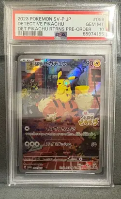 PSA 10 Detective Pikachu 098/SV-P Promo Full Art Japanese Pokemon Card 2023 - Image 1