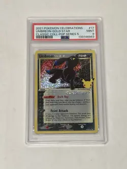 2021 Pokemon Celebrations Umbreon Gold Star Pop Series 5 #17 Mint PSA 9 Card - Image 1