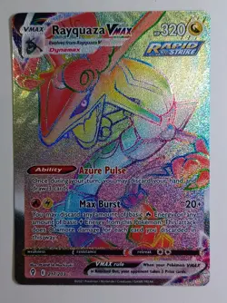 Pokemon TCG Rayquaza VMAX Holo Rainbow Secret Rare Card Evolving Skies 217/203 - Image 1