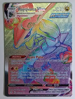 Pokemon TCG Rayquaza VMAX Holo Rainbow Secret Rare Card Evolving Skies 217/203 - Image 2
