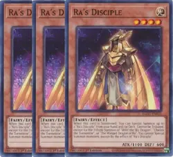 Yugioh - Ra's Disciple x 3 - 1st Edition NM - Plus Free Holographic Card - Image 1