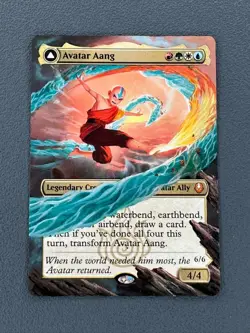 Avatar Aang MTG Avatar The Last Airbender Hand Painted Extended Full Altered Art - Image 4