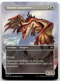 Clarion Conqueror (Borderless) #377 MTG Tarkir TDM NM X1 - Image 1