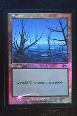 Magic The Gathering MTG SWAMP (1999) FOIL Arena League Promos MP Played - Image 1