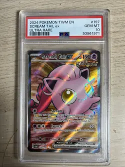 POKEMON 2024 Twilight Masquerade Ultra Rare SCREAM TAIL EX #197 PSA 10 Gem - Image 1