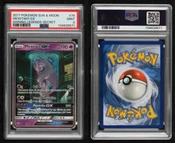 Secret - Mewtwo GX Pokemon Sun & Moon Shining Legends PSA 9 MINT - Image 3