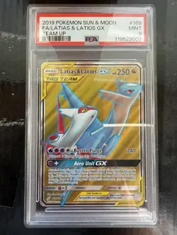 Pokemon Sun & Moon Team Up Latias & Latios GX 169/181 Full Art PSA 9 - Image 1