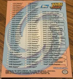 2001 Topps Pokemon TV Animation Edition Johto Series 1 Checklist Ash Ketchum VLP - Image 2