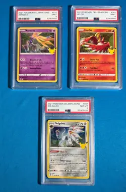 🎉 3 Slab Lot 🎉 2021 Pokemon Celebrations XERNEAS, HO-OH & SOLGALEO PSA 9 & 8 - Image 1
