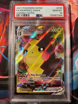 2021 POKEMON SWORD & SHIELD SHINING FATES #038 FULL ART/MORPEKO VMAX PSA 10 - Image 1
